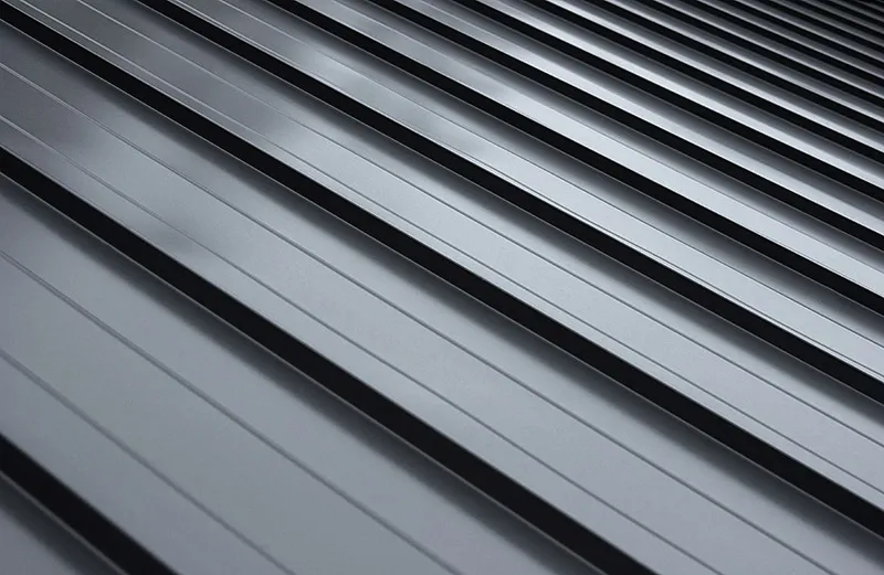 Standing seam metal roof on a home.